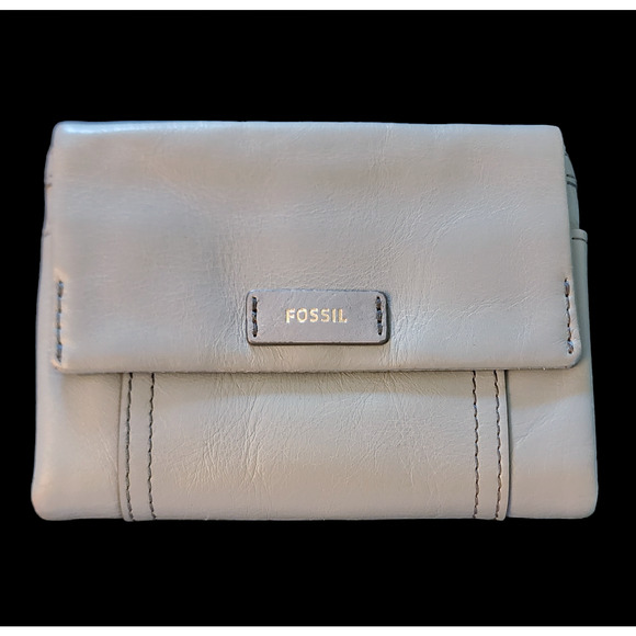 Fossil Ellis SL7103336 Light blue Genuine Leather Clutch - Picture 1 of 11
